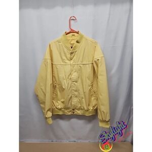 Windbreaker Men's Yellow Vtg 80's Canary Zip Up Soft Jacket Coat Size Large